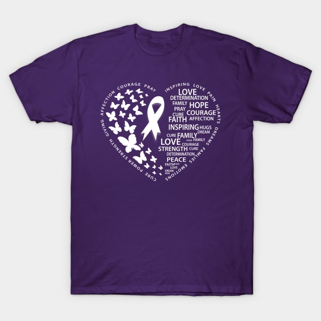 Fibromyalgia Awareness Heart T-Shirt by Fibromyalgia Store